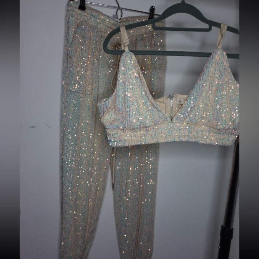 Rave Outfit Set - Pant and Top Sequin